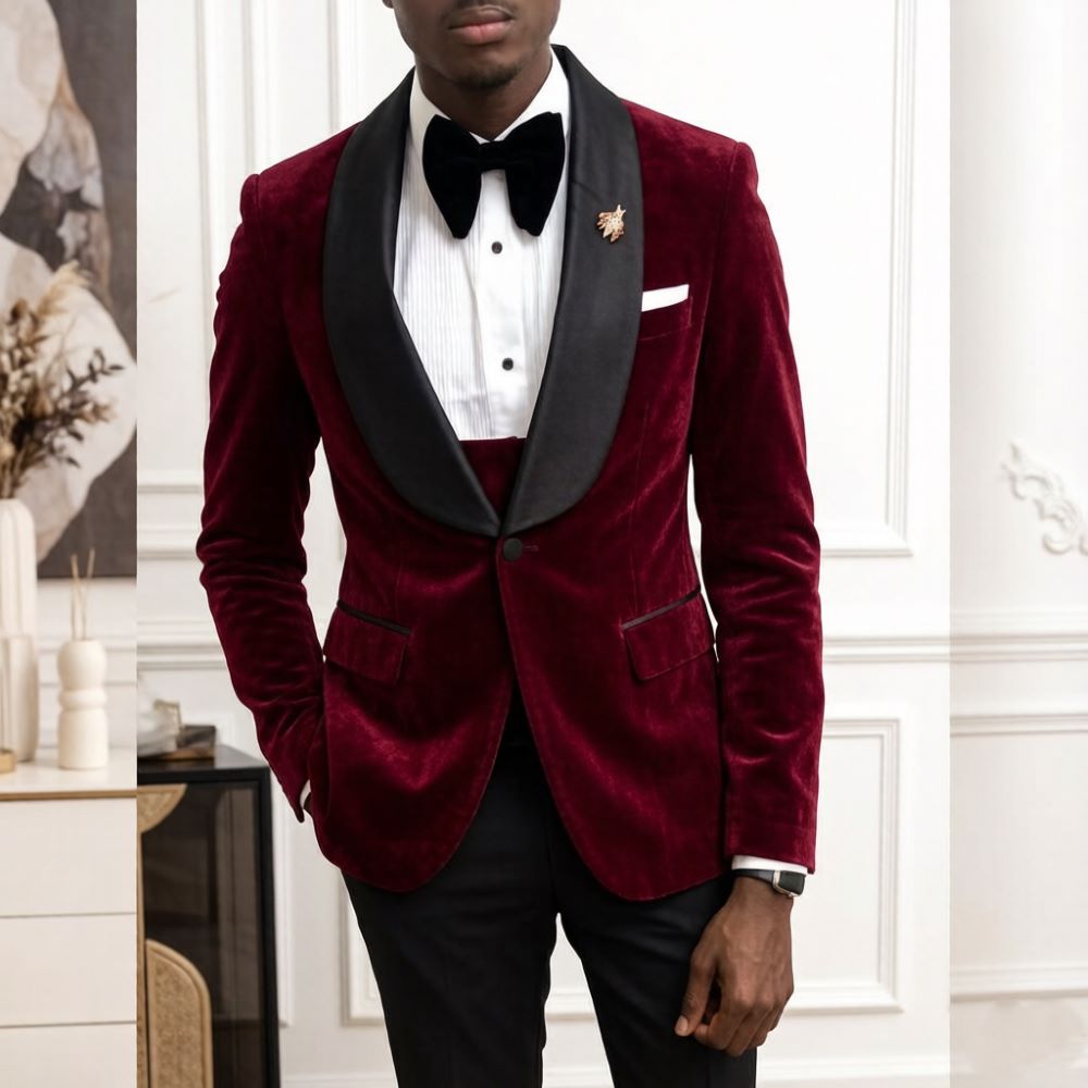Jas Slim Fit Beludru untuk Pri - Men'S Grooming Studio ulasan dan harga